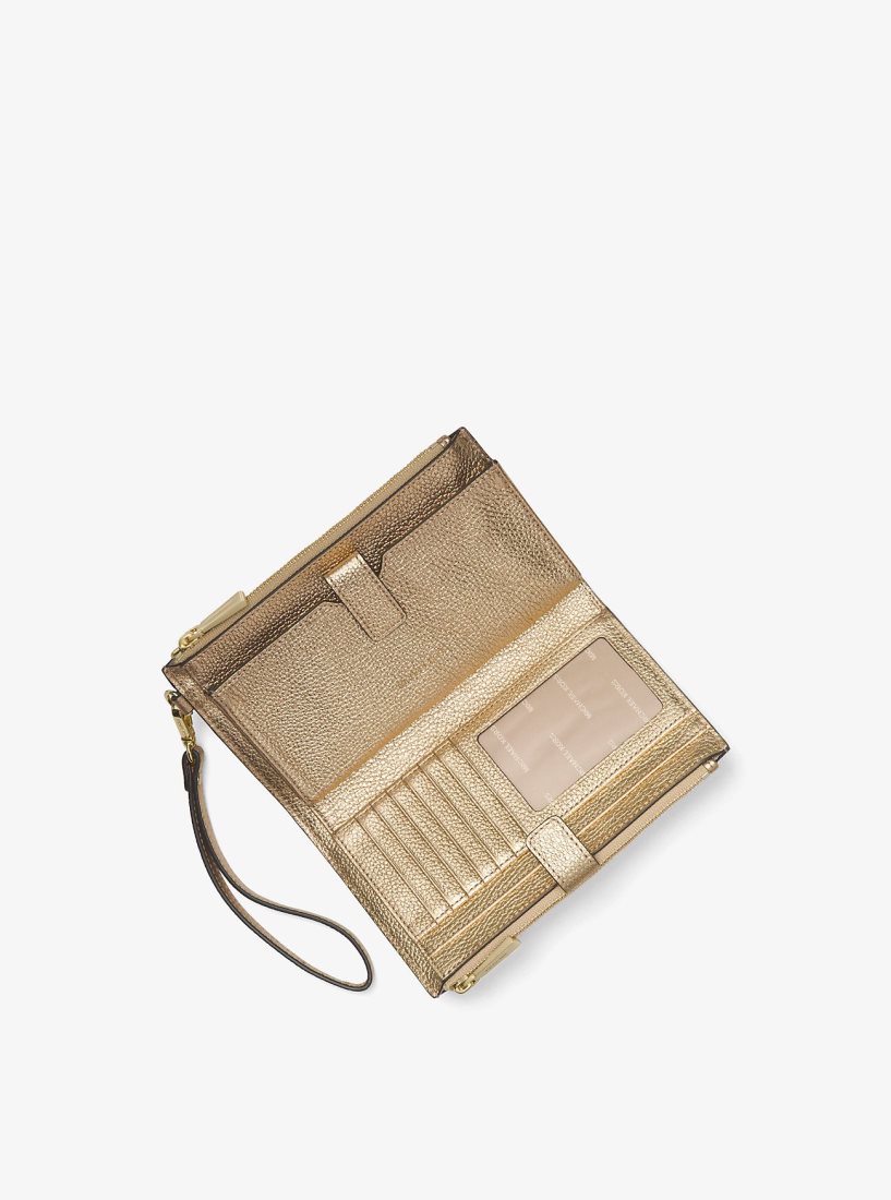 Michael Kors Adele Metallic Pebbled Leather Smartphone Wristlet Wristlet Damen Gold | GOYMKP678