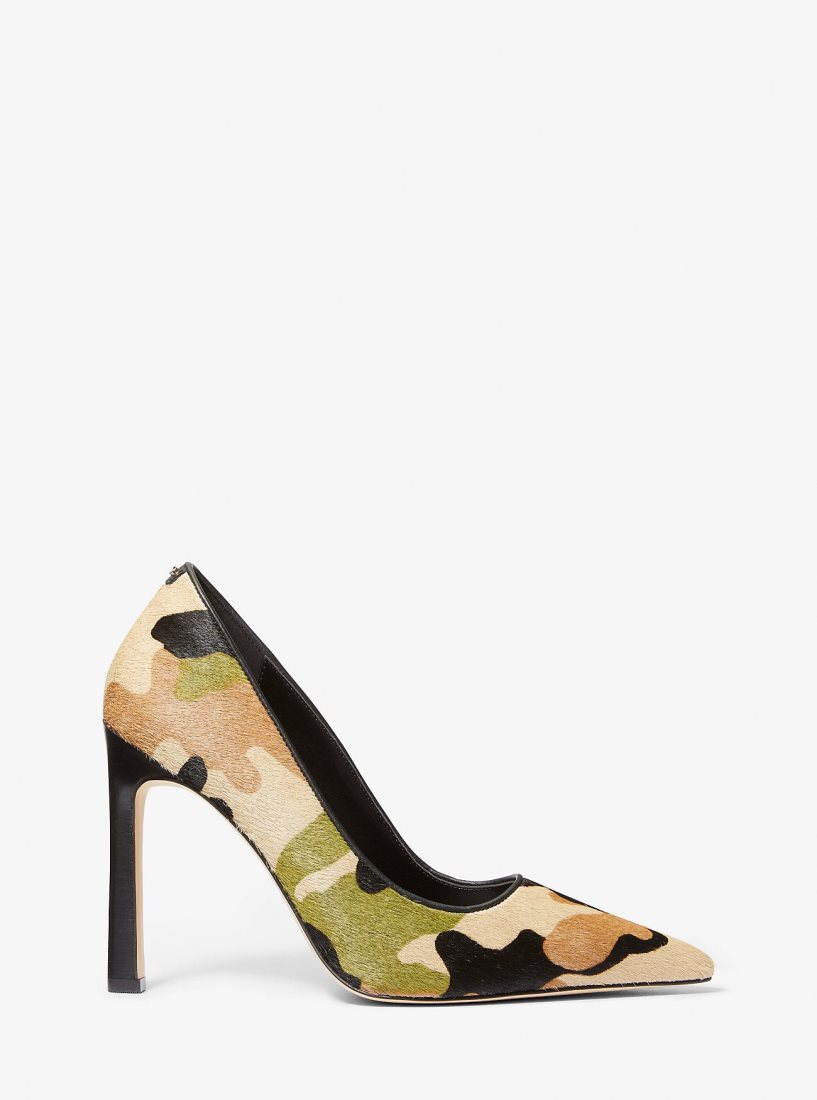 Michael Kors Amara Camouflage Print Calf Hair Pump Pumps Damen Olivgrün Mehrfarbig | GDIMFC812