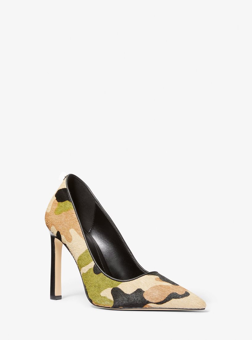 Michael Kors Amara Camouflage Print Calf Hair Pump Pumps Damen Olivgrün Mehrfarbig | GDIMFC812