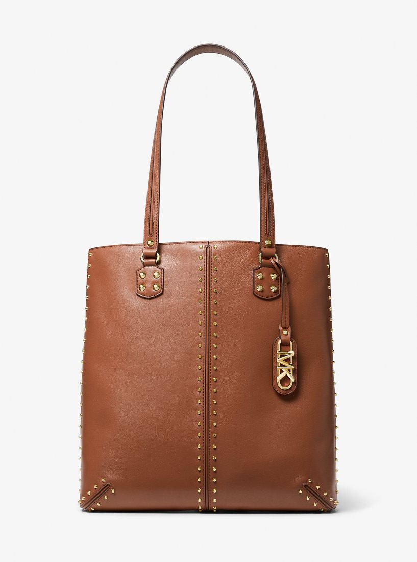 Michael Kors Astor Large Studded Leather Tote Bag Handtasche Damen Luggage | JNOZLK316