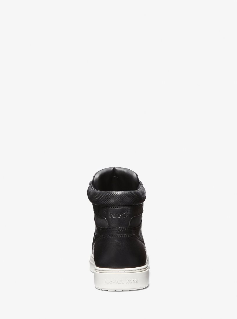 Michael Kors Barett Leather High-Top Sneaker Sneakers Herren Schwarz | MQLEYR691