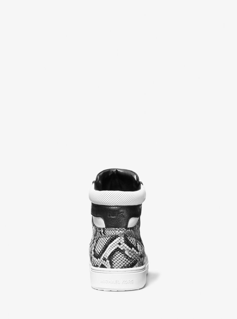 Michael Kors Barett Snake Embossed Leather High-Top Sneaker Sneakers Herren Weiß | AFOMXQ789