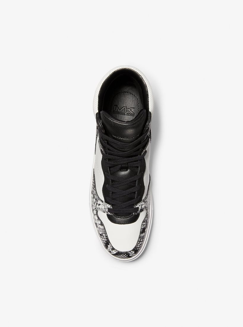 Michael Kors Barett Snake Embossed Leather High-Top Sneaker Sneakers Herren Weiß | AFOMXQ789