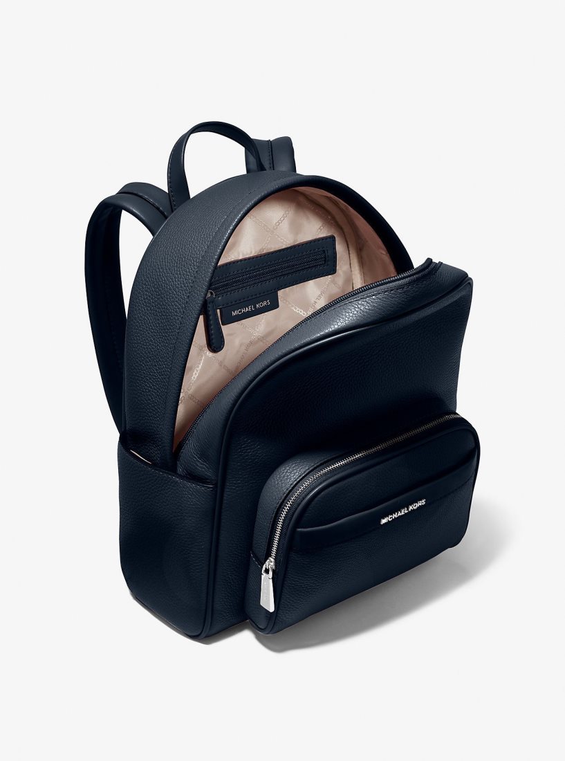Michael Kors Bex Medium Pebbled Leather Backpack Rucksäcke Damen Navy | HZOFTN504