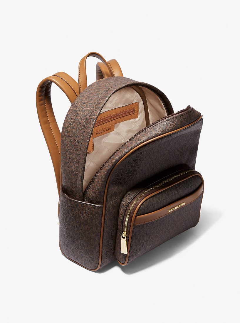 Michael Kors Bex Medium Signature Logo Backpack Rucksäcke Damen Brn/Acorn | NBMLHJ935