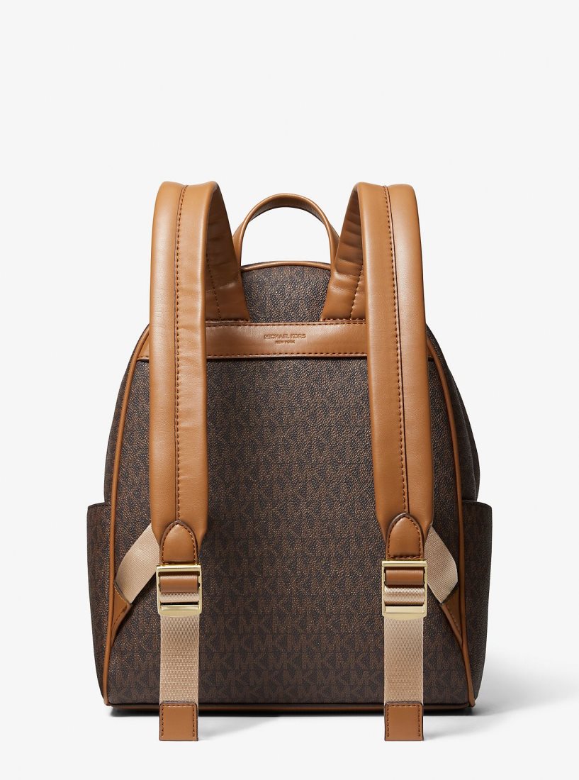 Michael Kors Bex Medium Signature Logo Backpack Rucksäcke Damen Brn/Acorn | NBMLHJ935