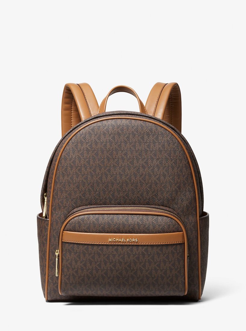 Michael Kors Bex Medium Signature Logo Backpack Rucksäcke Damen Brn/Acorn | NBMLHJ935