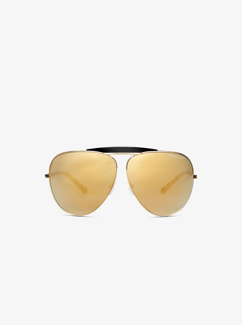 Michael Kors Bleecker Sunglasses Sonnenbrille Damen Gold Schwarz | SWJQHY678