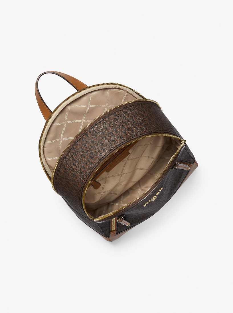 Michael Kors Brooklyn Medium Logo Backpack Rucksäcke Damen Brn/Acorn | XQIEOG789