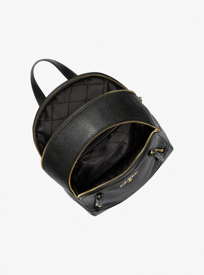 Michael Kors Brooklyn Medium Pebbled Leather Backpack Rucksäcke Damen Schwarz | SZBJYF051
