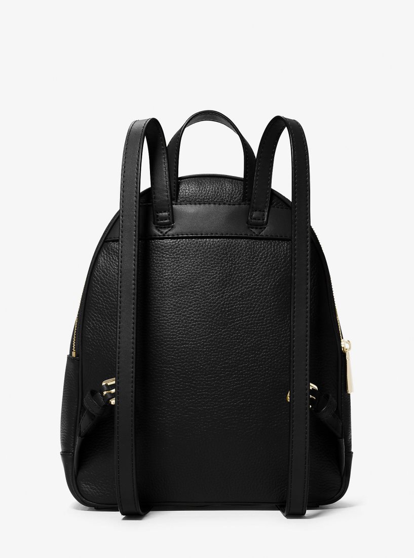 Michael Kors Brooklyn Medium Pebbled Leather Backpack Rucksäcke Damen Schwarz | SZBJYF051