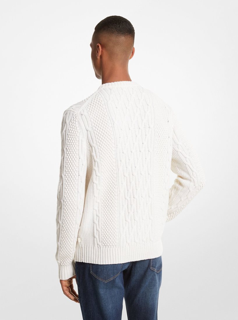 Michael Kors Cable Knit Sweater Pullover Herren Beige | XHDSVE978