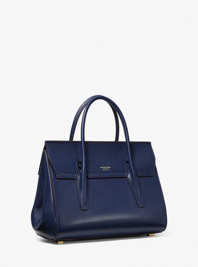 Michael Kors Campbell Medium Leather Satchel Satchel Tasche Damen Navy | STJUQN867