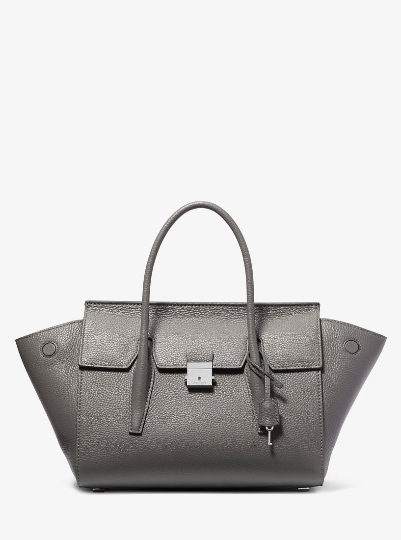 Michael Kors Campbell Medium Pebbled Leather Satchel Satchel Tasche Damen Slate | DBNIGJ416