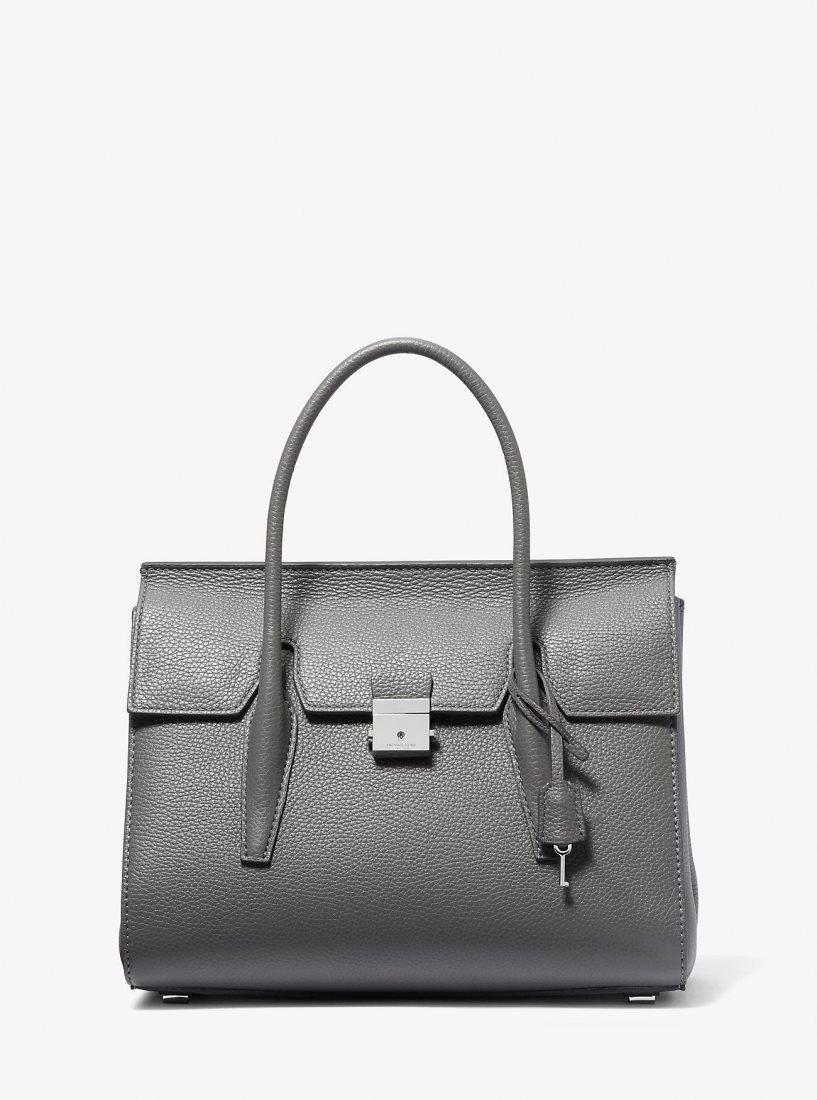 Michael Kors Campbell Medium Pebbled Leather Satchel Satchel Tasche Damen Slate | DBNIGJ416