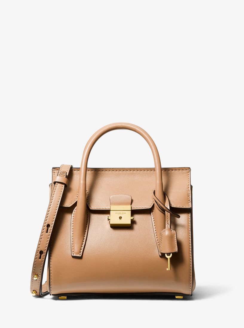 Michael Kors Campbell Mini Leather Satchel Satchel Tasche Damen Suntan | ZBXGLS275
