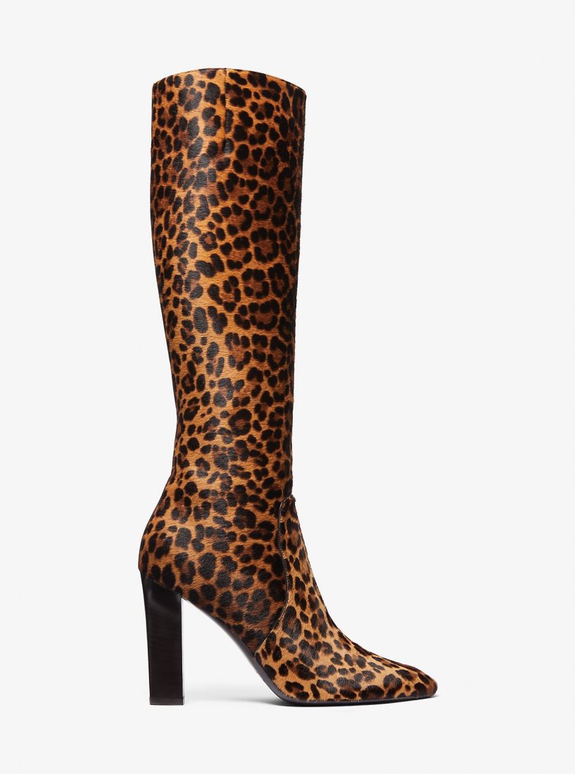 Michael Kors Carly Leopard Print Calf Hair Boot Stiefel Damen Braun Mehrfarbig | HXDFBV891