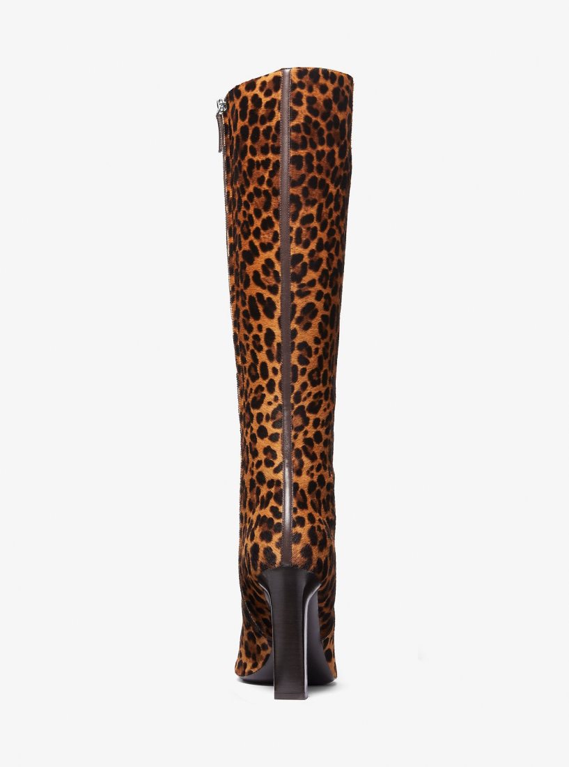 Michael Kors Carly Leopard Print Calf Hair Boot Stiefel Damen Braun Mehrfarbig | HXDFBV891