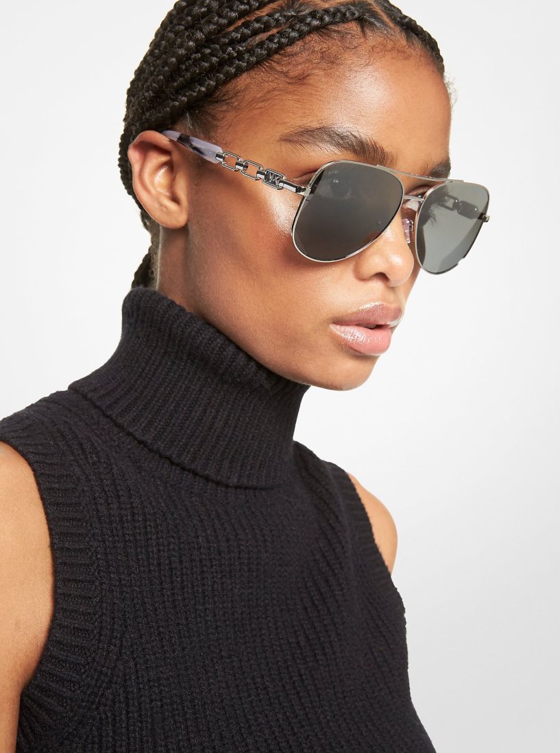 Michael Kors Chianti Sunglasses Sonnenbrille Herren Silber | WBEGTH825