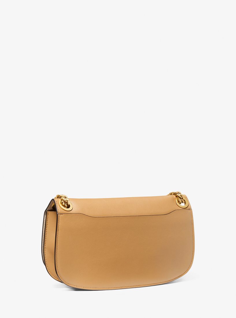 Michael Kors Christie Medium Leather Envelope Bag Unterarmtasche-Taschen Damen Braun | MHYJTS192
