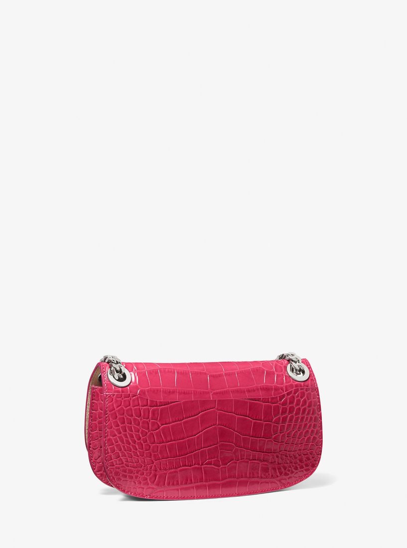Michael Kors Christie Mini Crocodile Embossed Leather Envelope Bag Unterarmtasche-Taschen Damen Fuschia | FSKMCB315