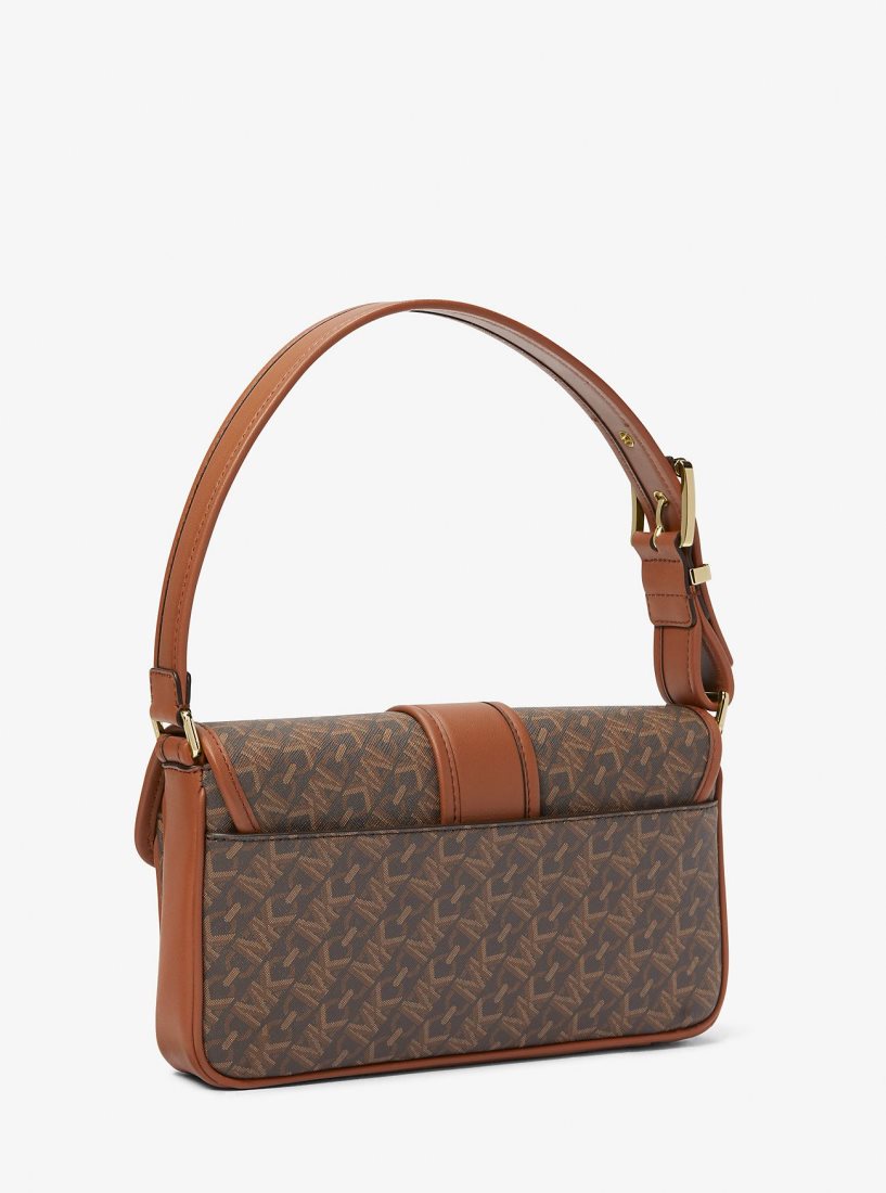 Michael Kors Colby Medium Empire Signature Logo Shoulder Bag Schultertasche Damen Braun | ASXLMZ136