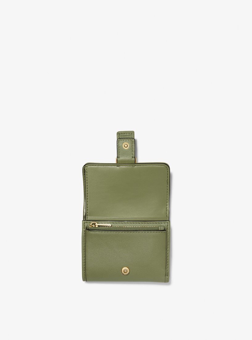 Michael Kors Colby Small Leather Tri-Fold Wallet Geldbörse Damen Olivgrün | KYBSEQ794