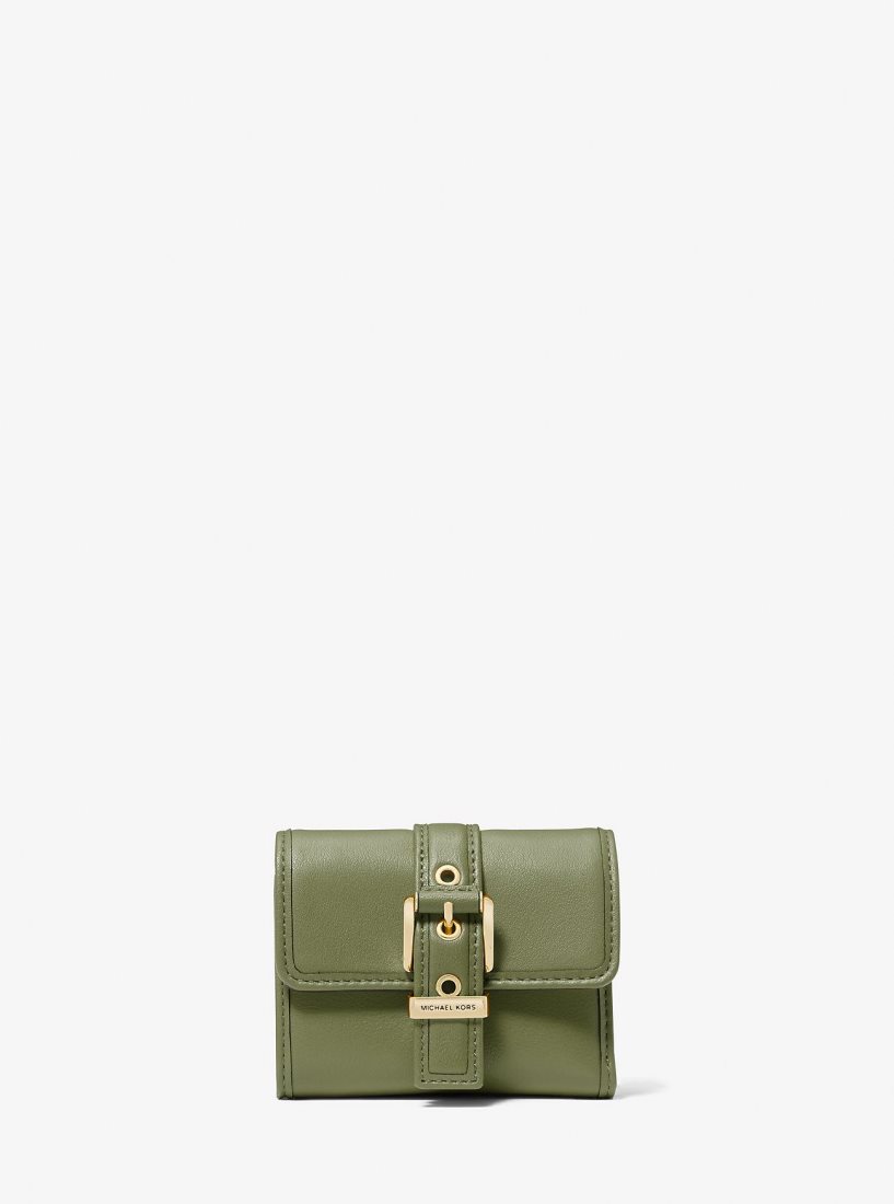Michael Kors Colby Small Leather Tri-Fold Wallet Geldbörse Damen Olivgrün | KYBSEQ794