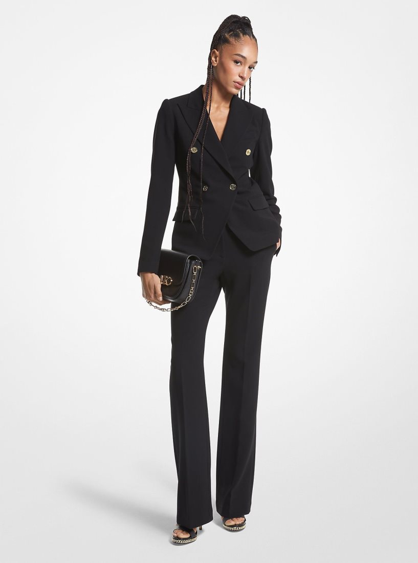 Michael Kors Crepe Double-Breasted Blazer Jacken Damen Schwarz | YGUHBR934