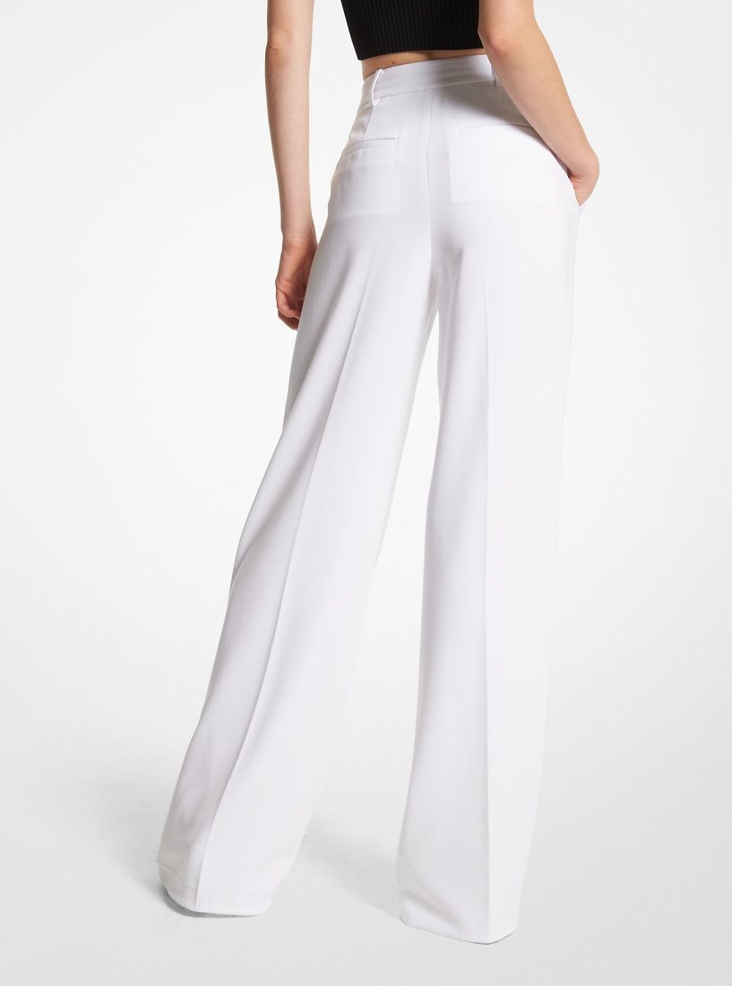 Michael Kors Crepe Wide-Leg Pants Hose Damen Weiß | ZJPILF206