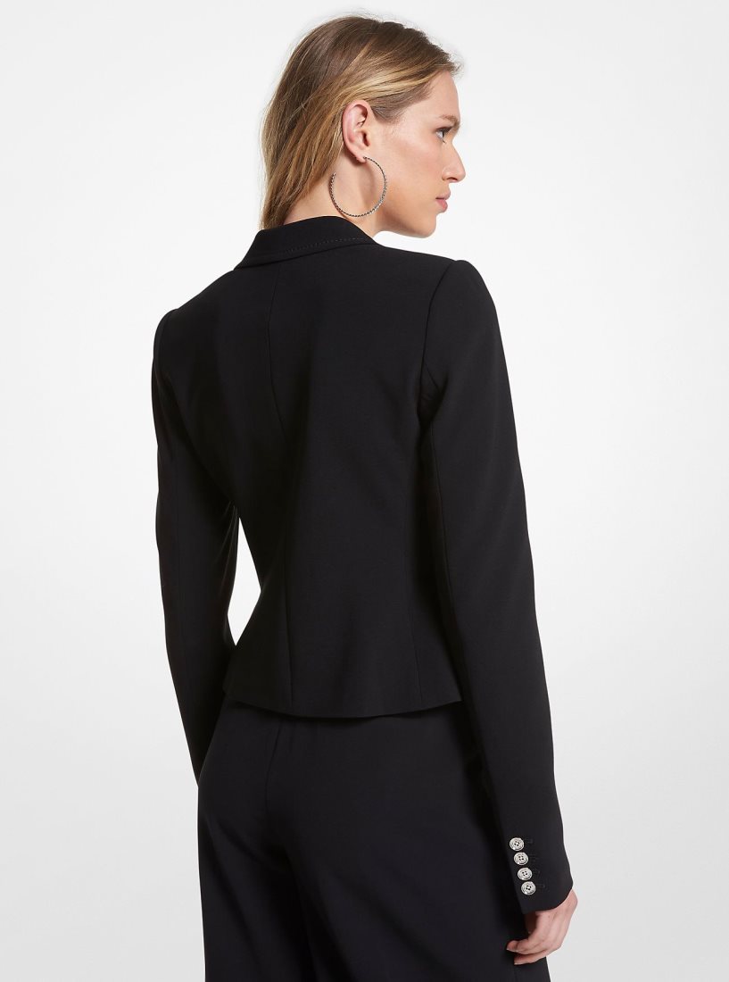 Michael Kors Cropped Crepe Blazer Jacken Damen Schwarz | QFRHBT791