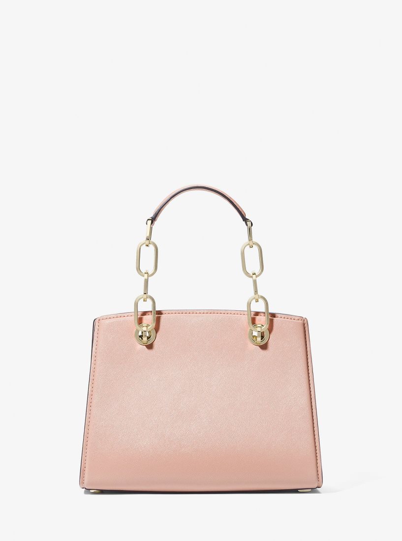 Michael Kors Cynthia Small Leather Satchel Satchel Tasche Damen Rosa | DKIUMV157