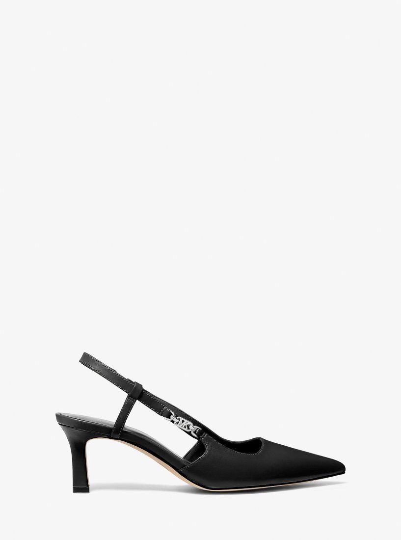 Michael Kors Daniella Leather Slingback Pump Pumps Damen Schwarz | MGESIC796