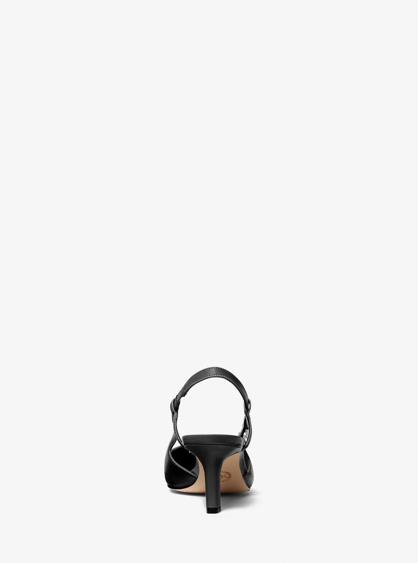 Michael Kors Daniella Leather Slingback Pump Pumps Damen Schwarz | MGESIC796