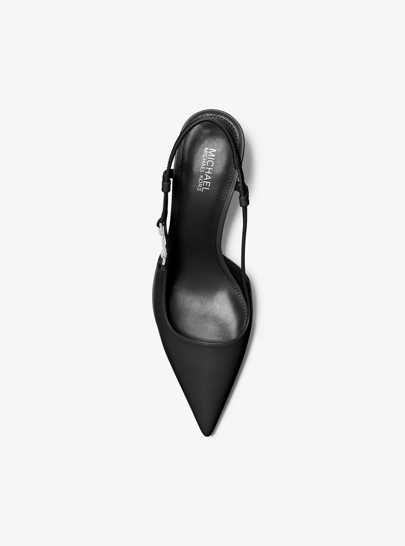 Michael Kors Daniella Leather Slingback Pump Pumps Damen Schwarz | MGESIC796