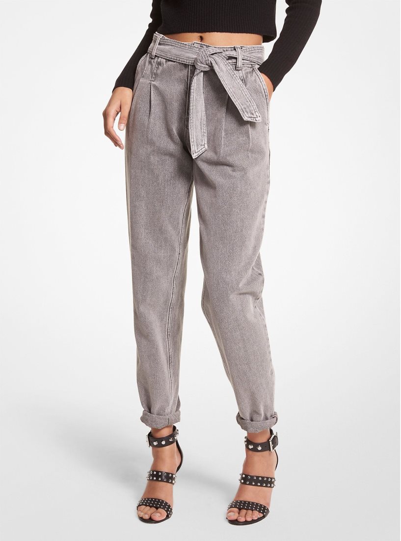 Michael Kors Denim Belted Jeans Hose Damen Waschen | PNFWMH389