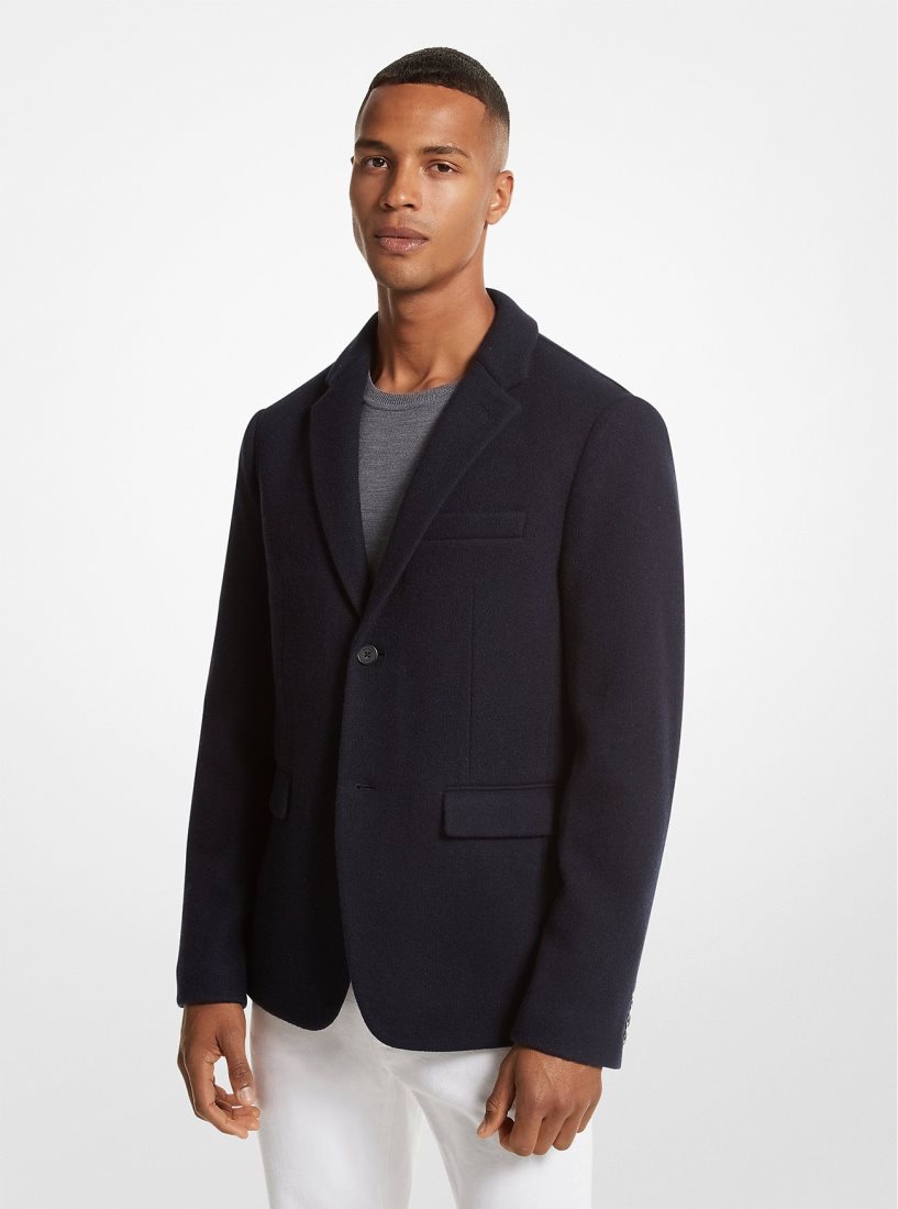 Michael Kors Double Face Wool Blend Blazer Jacken Herren Midnight | KJGOXR637