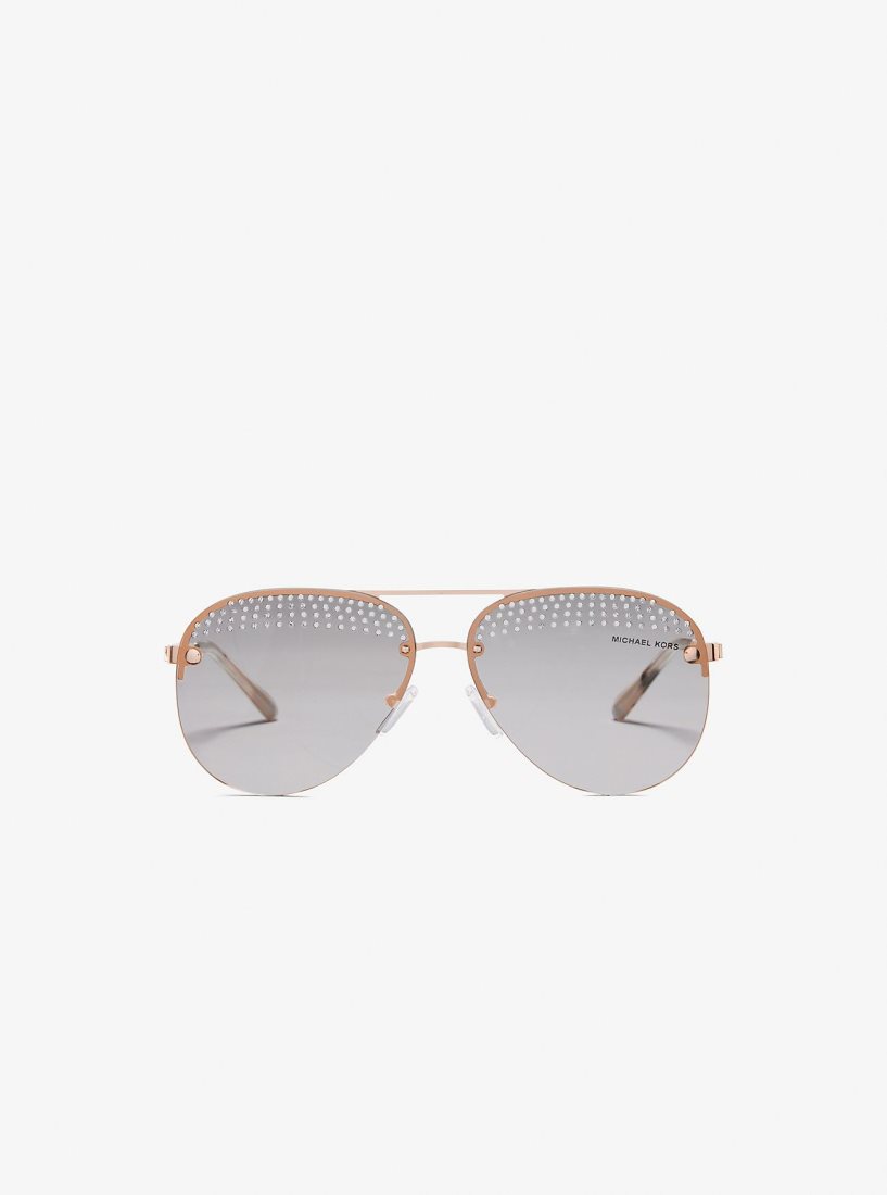Michael Kors East Side Sunglasses Sonnenbrille Damen Rosa Gold | JYZXWO275