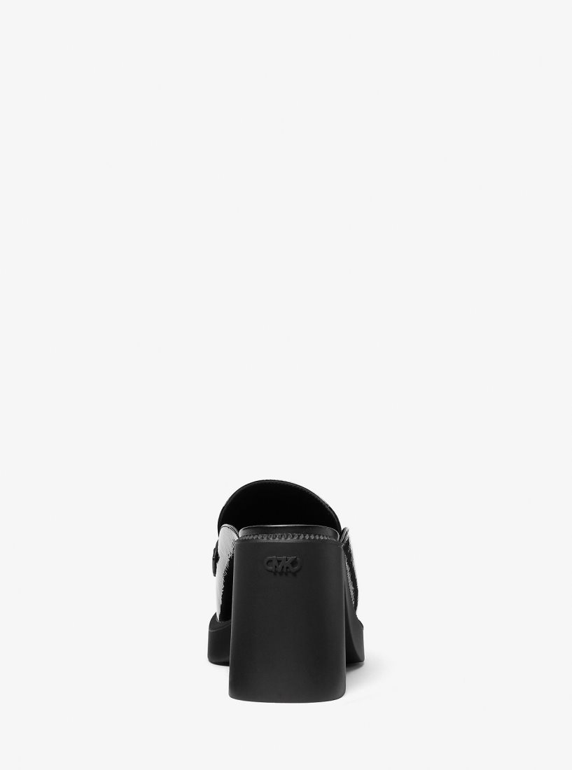 Michael Kors Eden Crackled Patent Leather Platform Mule Plateauschuhe Damen Schwarz | WSPMNB158