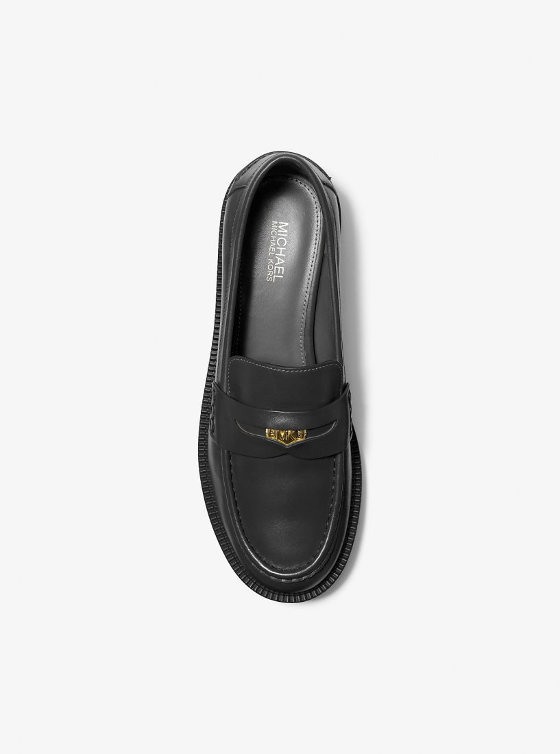 Michael Kors Eden Leather Loafer Flache Schuhe Damen Schwarz | JQPEAV587
