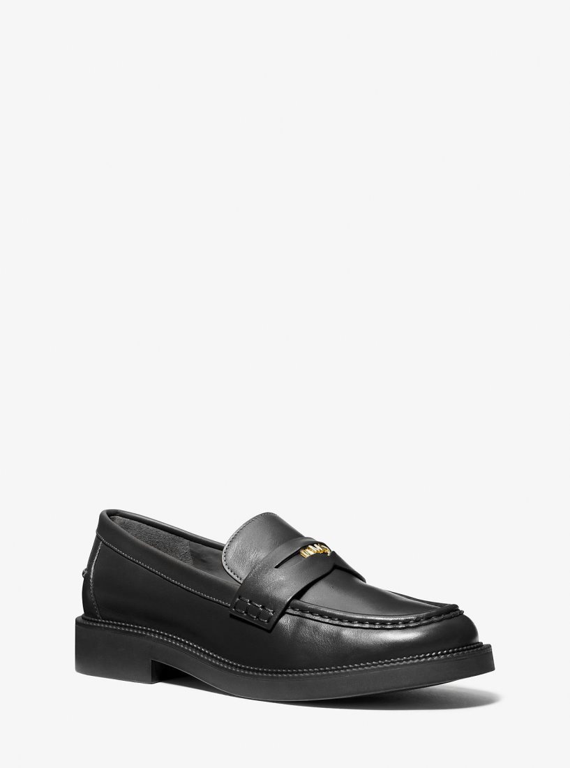 Michael Kors Eden Leather Loafer Flache Schuhe Damen Schwarz | JQPEAV587
