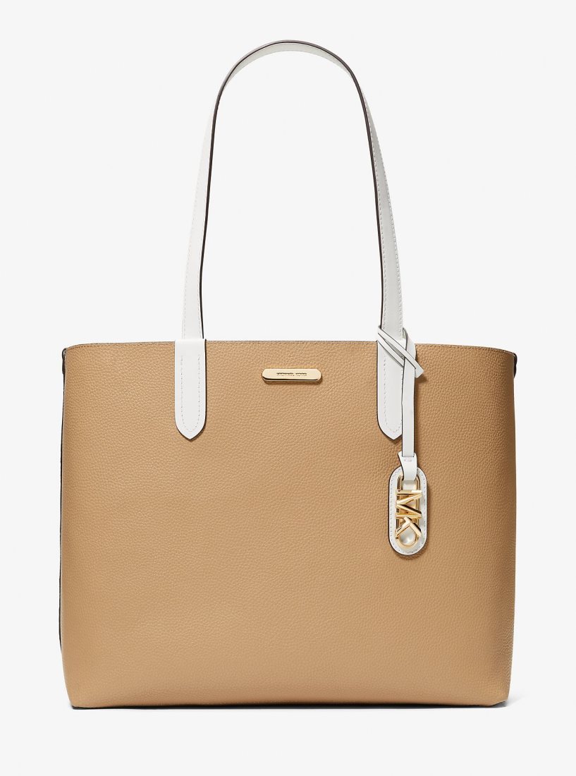 Michael Kors Eliza Extra-Large Pebbled Leather Reversible Tote Bag Handtasche Damen Weiß | BMRXYP145