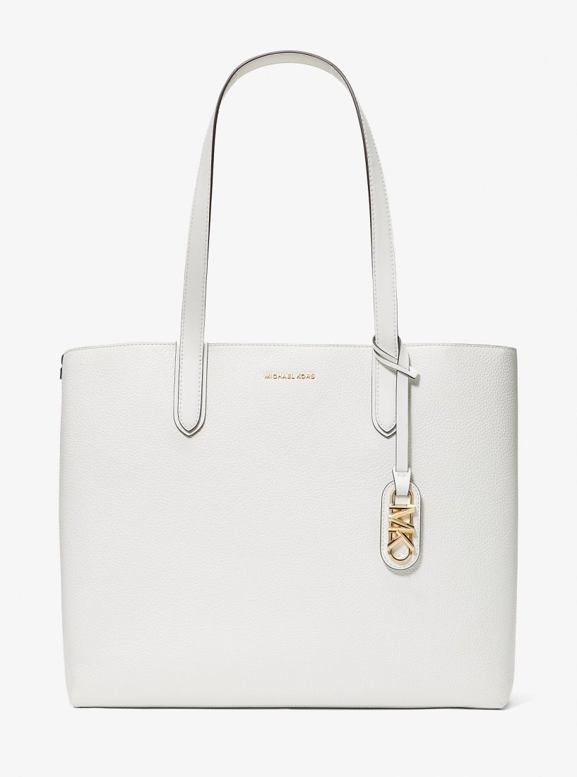 Michael Kors Eliza Extra-Large Pebbled Leather Reversible Tote Bag Handtasche Damen Weiß | BMRXYP145