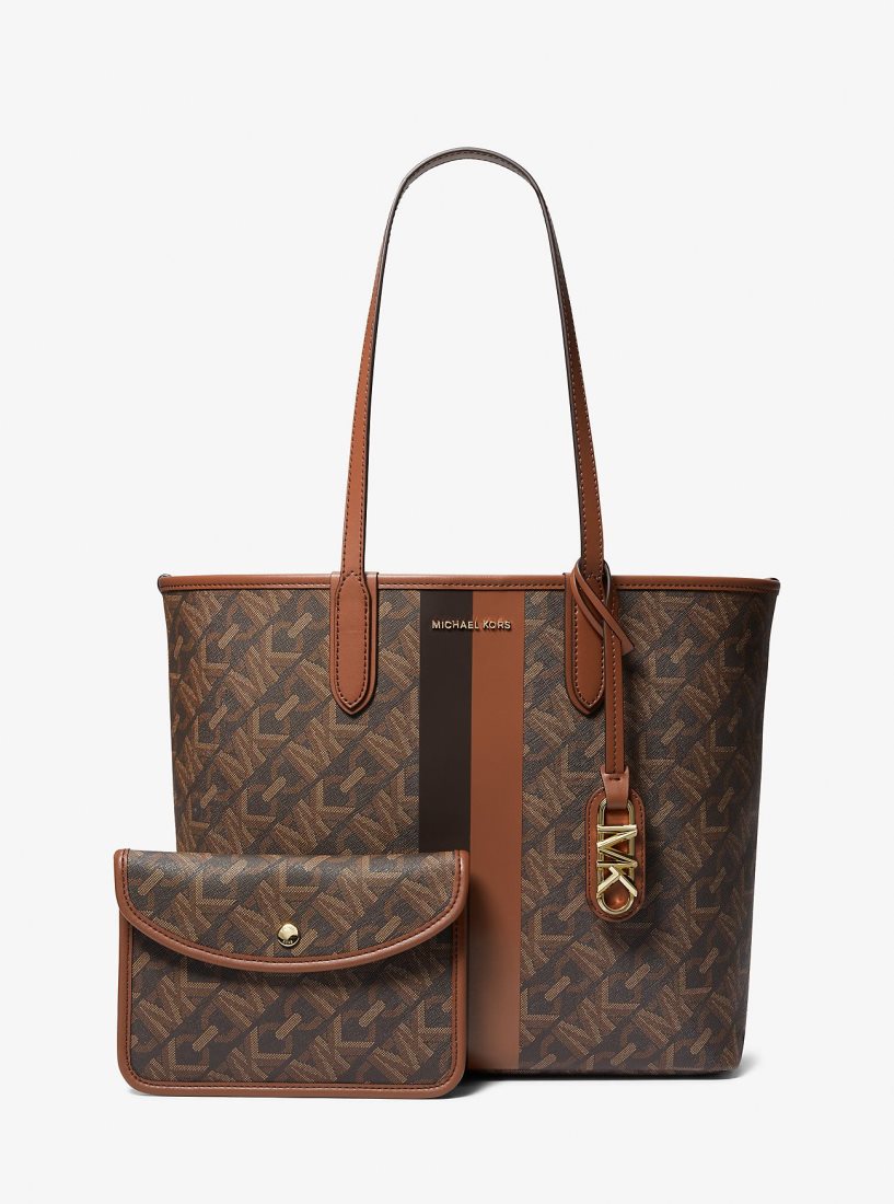Michael Kors Eliza Large Empire Signature Logo Tote Bag Handtasche Damen Braun | EVCUGO372