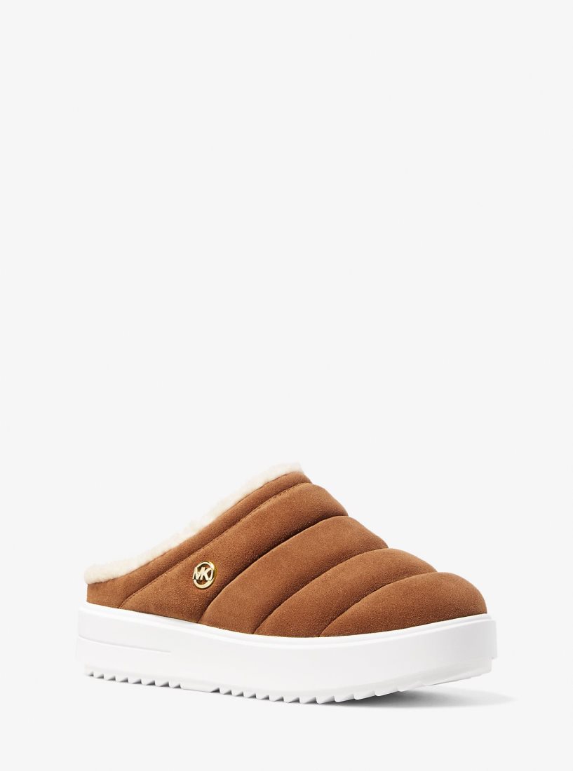 Michael Kors Emmett Quilted Suede Sneaker Mule Sneakers Damen Luggage | GSRFOB870