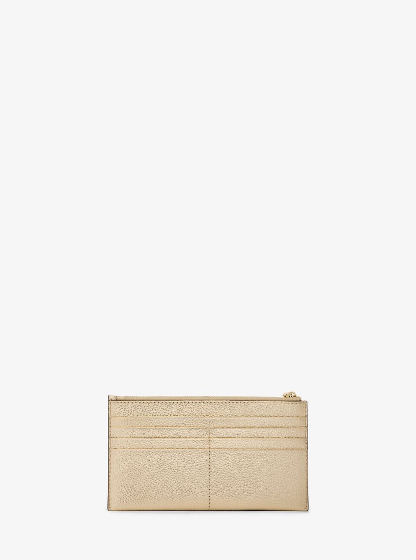 Michael Kors Empire Large Metallic Leather Card Case Kartenhülle Damen Gold | JAGFBH437