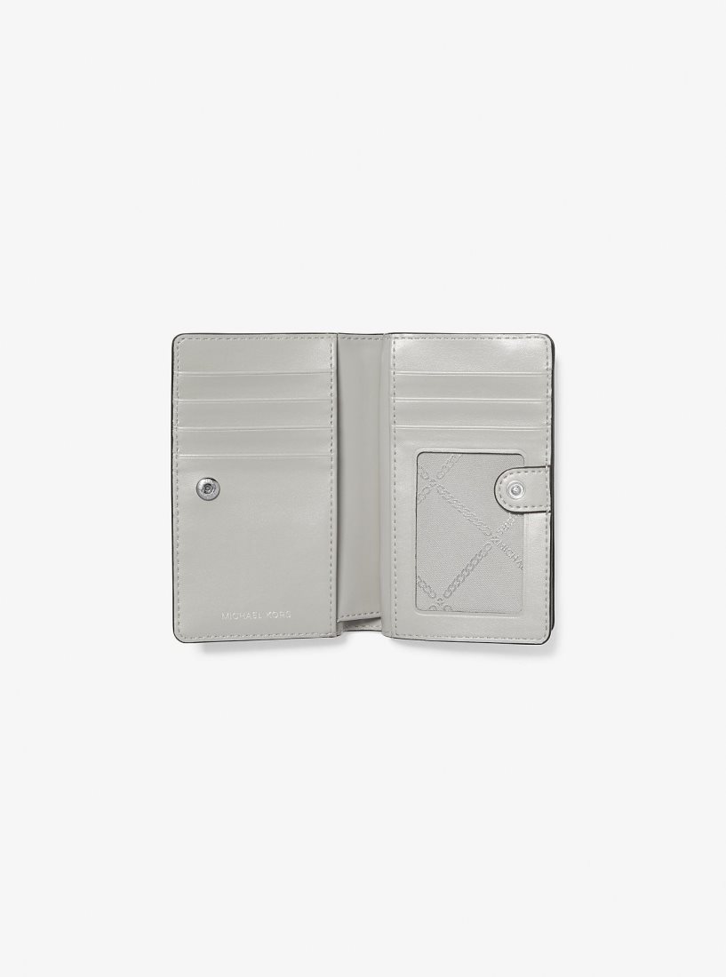 Michael Kors Empire Medium Metallic Pebbled Leather Wallet Geldbörse Damen Silber | DMCEAU013