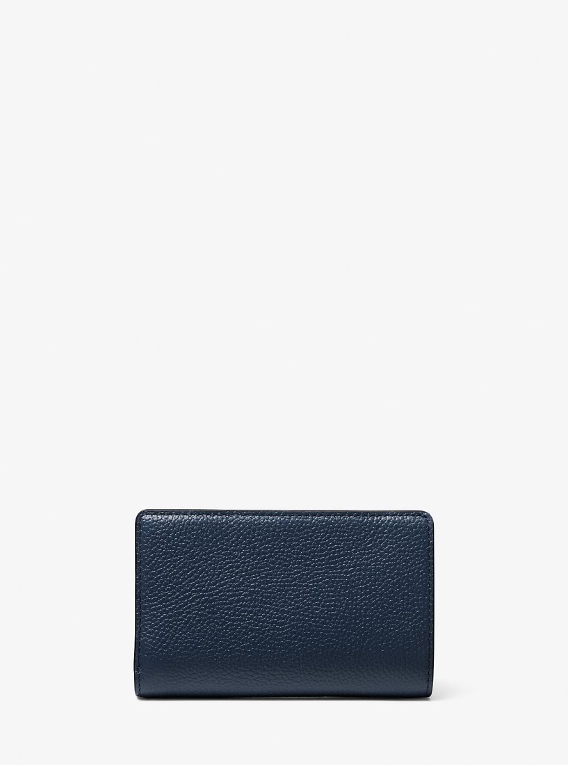 Michael Kors Empire Medium Pebbled Leather Wallet Geldbörse Damen Navy | AGBYZH387