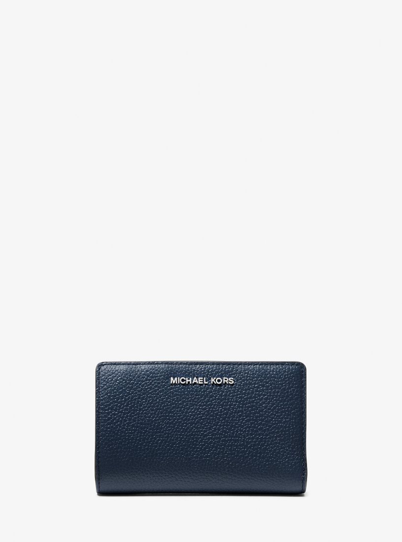 Michael Kors Empire Medium Pebbled Leather Wallet Geldbörse Damen Navy | AGBYZH387