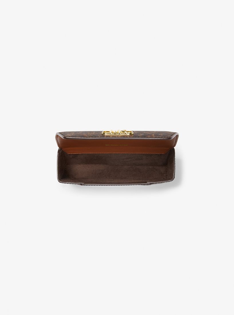 Michael Kors Empire Signature Logo Glasses Case Reisetasche Damen Braun | KNIYEQ472